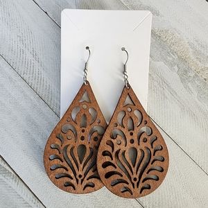 LONG Big Wooden Earrings, Wooden Earrings